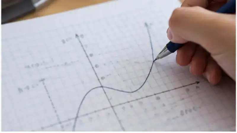 Student reviewing algebra steps and formula notes