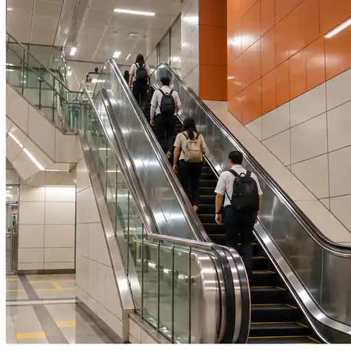 Commuters passing fare gates at an underground MRT station