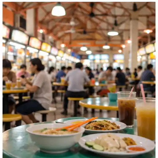 Shophouses and food centre near Maxwell MRT in Singapore