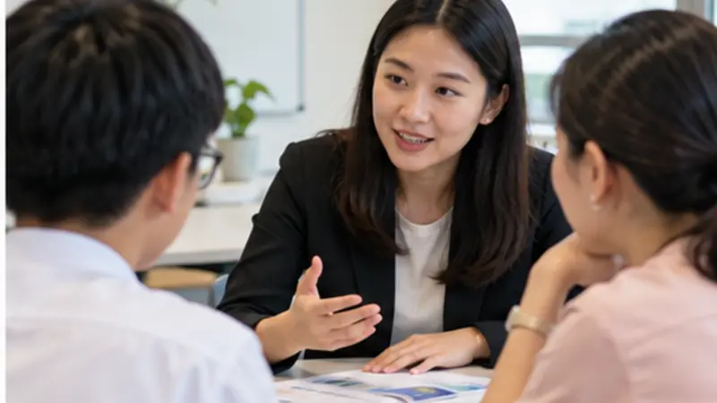 Student comparing secondary school choices on a planner