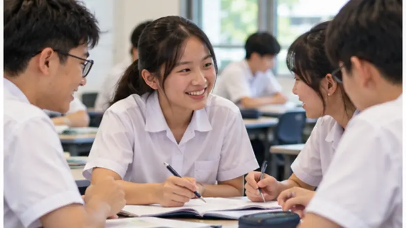 Parent and child reviewing a school-choice checklist